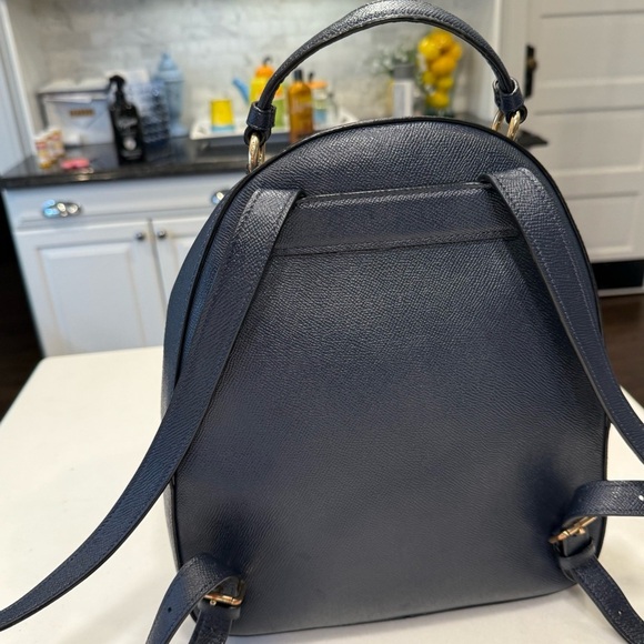 COACH Jordan Navy Blue Leather Backpack  Gold Hardware F76624 NWOT - Picture 13 of 15